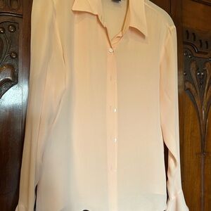 Charter Club Light Peach Silk Button Down Shirt